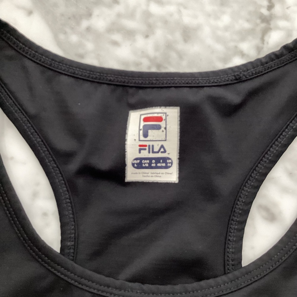 Fila Black Tank With Ruffled Front and Racer Back - Picture 4 of 9